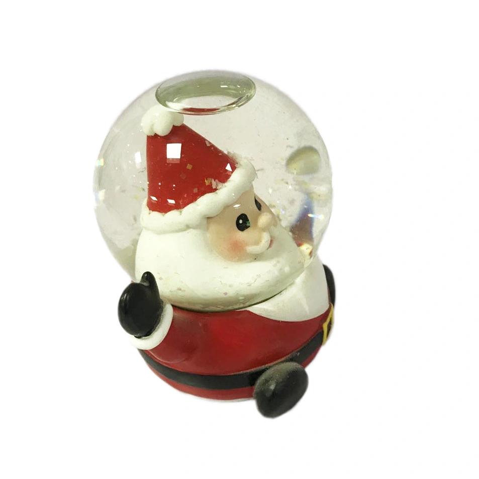 Personalized Winter Christmas Santa Clause Glass Water Snow Globe with Glitter