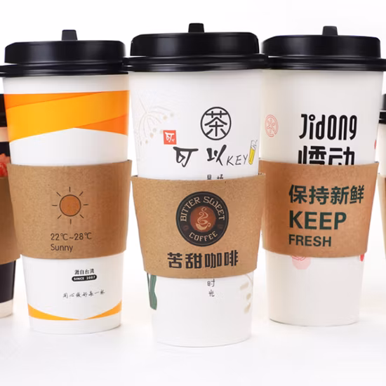 Производитель одноразовые кофейные чашки с PLA покрытием на заказ 6 8 12 16 унций рождественские бумажные стаканчики рождественские украшения посуда бумажные стаканчики